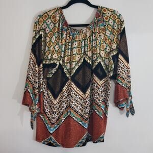 Chico's Women's XL Geometric Print Blouse